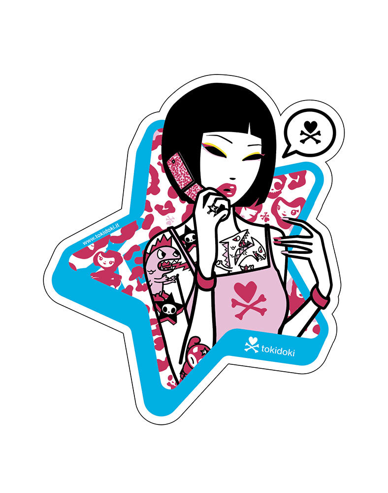Y2K Kawaii Girl Sticker - Cute Die-Cut Decal
