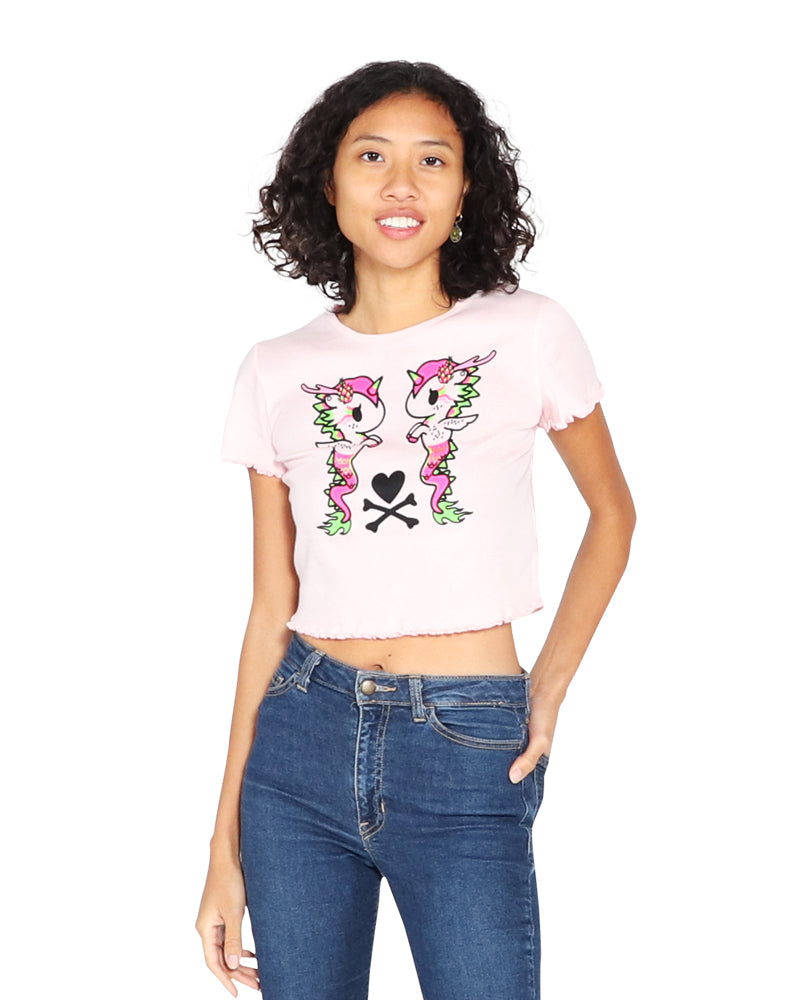 Dragon Fruit Print Sleeveless Crop Top