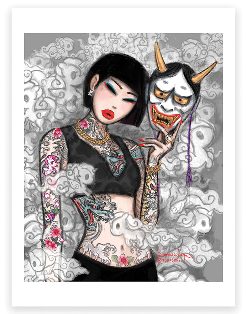 Hannya Girl Japanese Art Print Poster