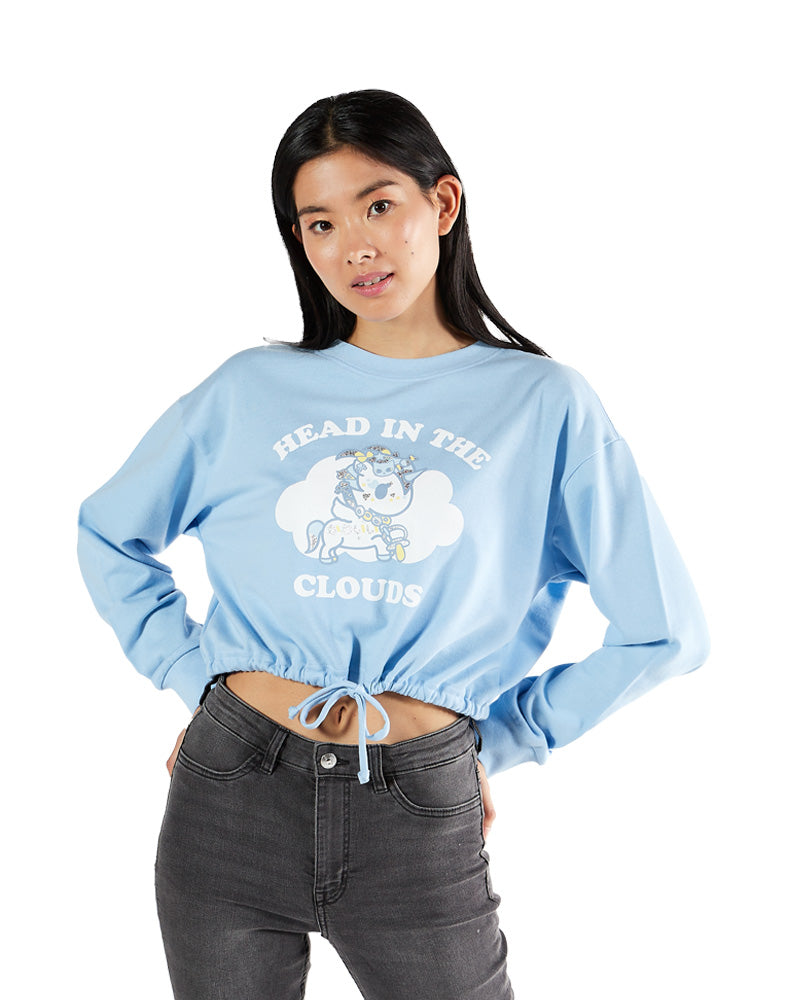 Cozy Cropped Sweatshirt - Head in the Clouds